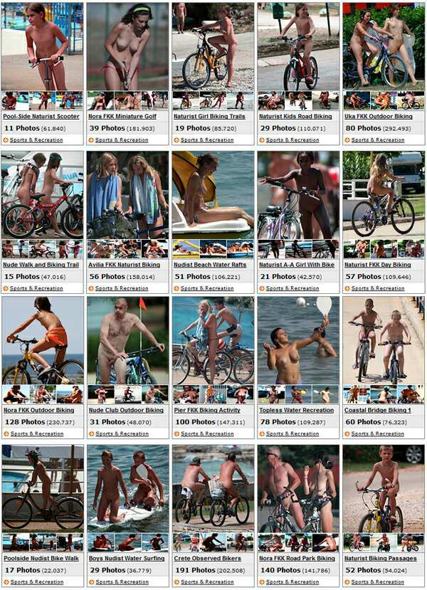 Nudists ride bikes - photo Purenudism